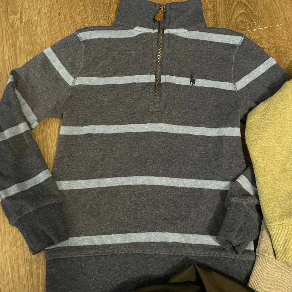 Boys Bundle of Ralph Lauren Quarter Zip Blue Stripe Sweater Cat & Jack sweater